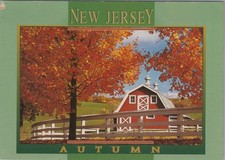 Hainesville New Jersey Postcard Autumn Red Barn Country Scene Fall Foliage picture
