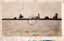 c1910s Horse Island Light Lighthouse Sacket Harbor NY RPPC Photo Postcard COPY picture