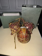 NYCO Gold Enamel Cloisonne Egg Ornament And Two Extra picture