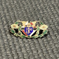 Vtg Knights of Columbus Floral Oval Brooch Lapel Hat Pin P8186 picture