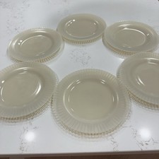 Vintage 9” MacBeth-Evans Petalware Cremax Dinner Plates Set Of 6- Glow picture