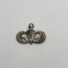 MINI PILOT WINGS PARACHUTE CHARM PENDANT VINTAGE picture