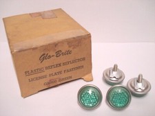 VINTAGE NOS GLO-BRITE BICYCLE LICENSE PLATE MUD FLAP REFLECTORS SCHWINN HARLEY   picture