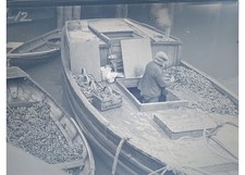 1930 Boston Harbor Mussel Bait Fishing Boat Dory Glass Plate Negative OOAK picture