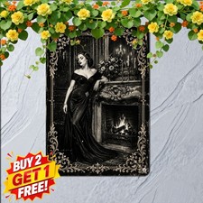 Classic Monochrome Art Tin Sign Vintage Black And White Wall Metal Plaque picture
