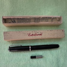 Vintage Black Esterbrook J Fountain Pen RESTORED Boxed Set w/ 2 Nibs 9556/2314F picture