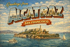 Greetings From Alcatraz San Francisco California MODERN Postcard D564 picture