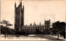 The House Of Lords From Victoria Gardens London England Postcard picture