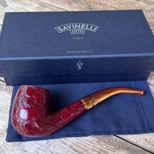 Savinelli Alligator Red Bent Billiard (606 KS) 6mm Filter Tobacco Pipe picture