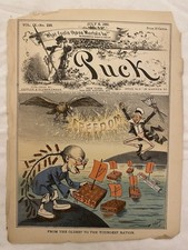 1881 Puck Magazine July 6 Freedom Political Cartoon Antique Cover picture
