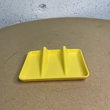 Used Vintage Yellow Tupperware Soap Dish & Scouring Pad Holder-Free Shipping picture