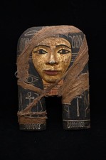 Hathor statue golden cow goddess of love and music, Egyptian artifact picture