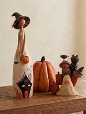 Set of 3 Halloween Figurines - Witch, Pumpkin, Scarecrow -  picture