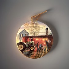 John Deere Ceramic Advertising Ornament Original 1995 Agriculture Theme picture
