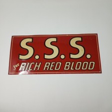 Vintage S.S.S. for RICH RED BLOOD METAL SIGN by Desperate Sign Co. Wadsworth picture