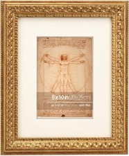 8x10 in Distressed Gold Ornate Classic Picture Frame, Matted for 5x7 Photos, ... picture