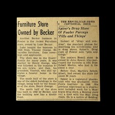 Vintage Fowler Michigan Spicers Rexall Drug Becker Furniture Catholic Clipping picture