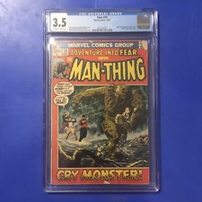 ADVENTURE INTO FEAR 10 CGC 3.5 1st ORIGIN & SOLO APPEARANCE MAN-THING COMIC 1972 picture