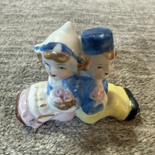 Vintage 1956 Japan Ceramic Glazed Children Figurine, People Theme, Multicolor picture