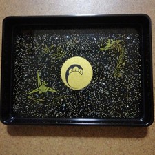 Wakasa Nuri Lacquered Tray Raden Inlay Crane Phoenix 37x51 cm Large picture