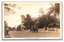 MIAMI FLORIDA RPPC ~ Biscayne Drive ~ Hotel & Street action 1915c picture