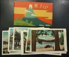1950s Mt. Fuji Japan Fukuda Postcard Set Of 8 With Colorful Cover Unused  picture