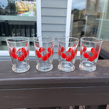 Set of 4 Vintage Cherry Juice Glasses picture