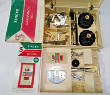 VTG Singer Slant-O-Matic Sewing Accessories Box (Filled) + 401 Manual As Shown picture