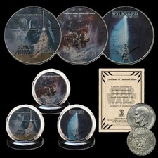 Star Wars Trilogy Original Movies 3-Coin Set. 3 x 1971 IKE U.S $1 Dollar Coins. picture
