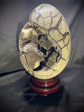 Huge UV Reactive Septarian Geode “Dragon” Egg With Stand 10.6 Kg (23+ Pounds) picture