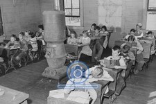 COAL MINERS CHILDREN IN SCHOOL HOUSE ROOM INTERIOR 4X6 POSTCARD PHOTO picture