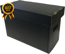 5-Pack Double-Thickness Black Cardboard Comic Book Short Storage Boxes picture