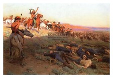BATTLE OF LITTLE BIGHORN LAKOTA NATIVE AMERICANS CUSTERS LAST STAND 8X10 PHOTO picture