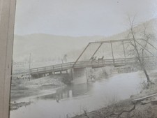 Antique 1897 Photograph Bridge Over River California Landscape Western USA picture
