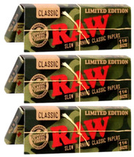3X Raw Camo Black 1 1/4 Rolling Papers 50 LVS/PK LIMITED EDITION USA SHIPPED picture