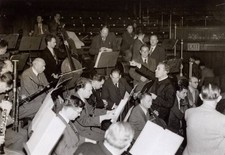 The Viennese philharmonic Orchestra during rehearsals under direct- Old Photo picture