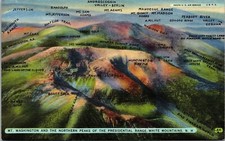 Mt Washngton Northern Peaks Presidential Range White Unposted Vtg Postcard picture