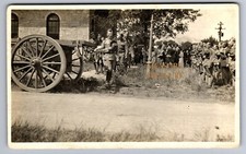 C.1915 RPPC WW1 SOLDIERS FUNERAL FORT HILL OHIO PLANE CRASH PHOTO Postcard P51 picture