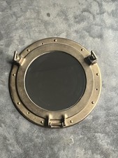 Vintage PENCO Round Brass Ship Port Hole Hinged Nautical 8” Mirror picture