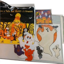 Vintage Halloween Lot Napkins Trick Or Treat Bags DieCut Stickers Ghost Witch  picture