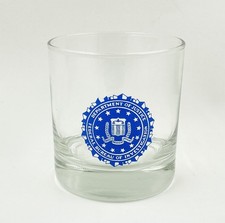 VINTAGE DEPARTMENT JUSTICE FEDERAL BUREAU INVESTIGATION ROCKS WHISKEY GLASS F31 picture