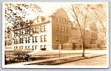West High School Aurora Illinois Real Photo RPPC picture