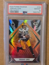 2020 Phoenix JORDAN LOVE - Fire Burst #104 PSA 10 GEM MINT RC Rookie Packers picture