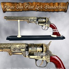 Western Cowboy Black Powder Outlaw Revolver Pistol Replica Gun w/ Stand picture