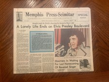 Elvis Presley Death- Memphis Press Scimitar Newspaper Special Ed Aug 17, 1977 picture