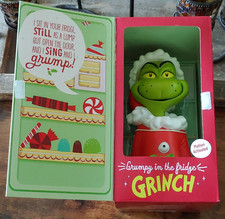 rare Hallmark Dr. Seuss Grinch Motion-Activated Figurine Boxed Green/Red/White picture
