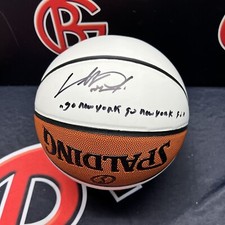 Charles Oakley Signed Inscribed Spalding White Panel Knicks Basketball CX picture