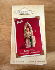 Hallmark Keepsake Barbie as Rapunzel Hanging Ornaments Set of 2, 2002 picture