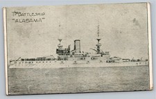 1908 Battleship Alabama US Navy Military Postcard Lyon Springs AZ Postmarked picture