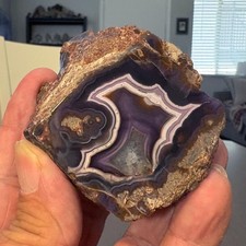 172.1 Gram Polished Purple Passion Agate Nodule Half picture
